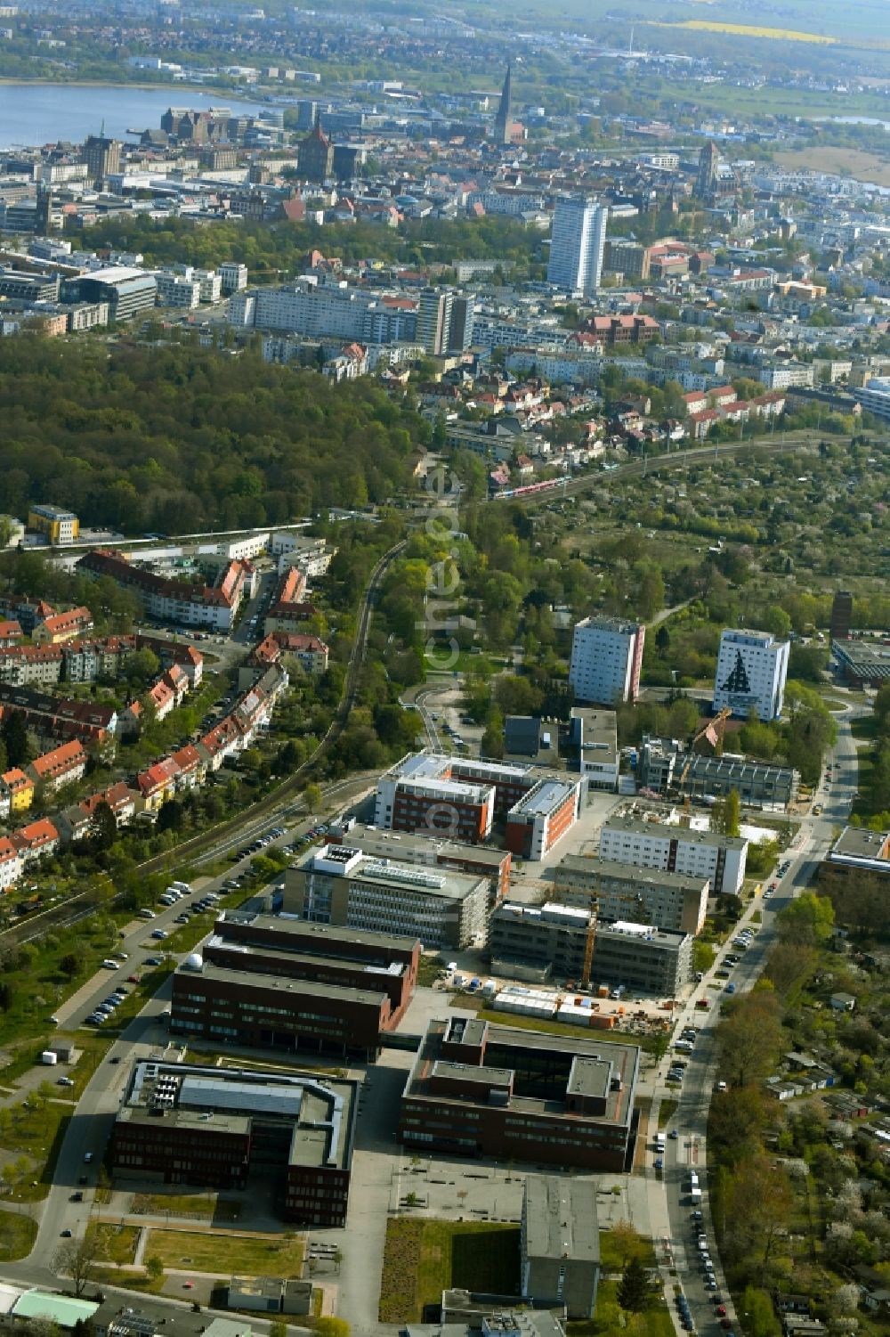 Luftbild Rostock - Neubau- Baustelle Instituts für Chemie an der Albert-Einstein-Straße in Rostock im Bundesland Mecklenburg-Vorpommern, Deutschland