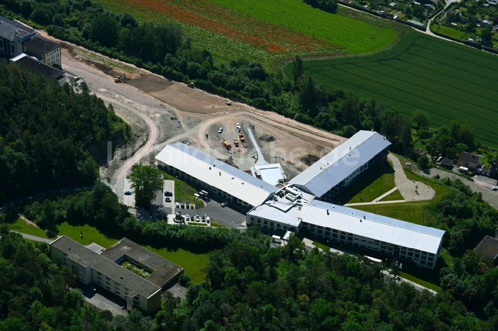 Luftbild Höxter - Neubau- Baustelle für ein Rehabilitationszentrum der Rehaklinik in Höxter im Bundesland Nordrhein-Westfalen, Deutschland