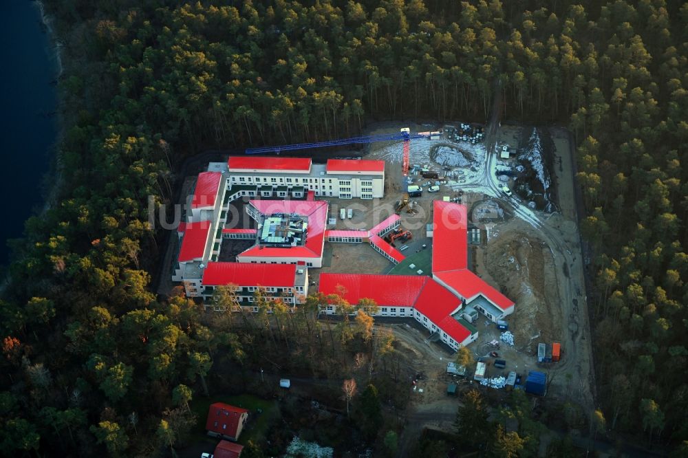 Luftbild Strausberg - Neubau- Baustelle für ein Rehabilitationszentrum der Rehaklinik in Strausberg im Bundesland Brandenburg, Deutschland