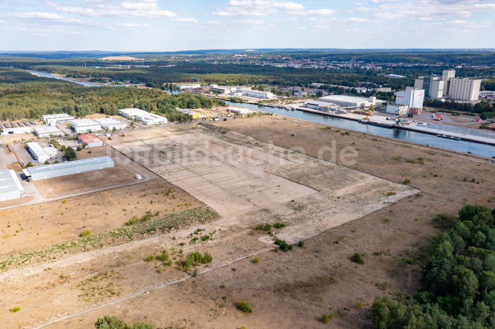 Luftaufnahme Eberswalde - Neubau - Baustelle auf dem Werksgelände Renggli in Eberswalde im Bundesland Brandenburg, Deutschland