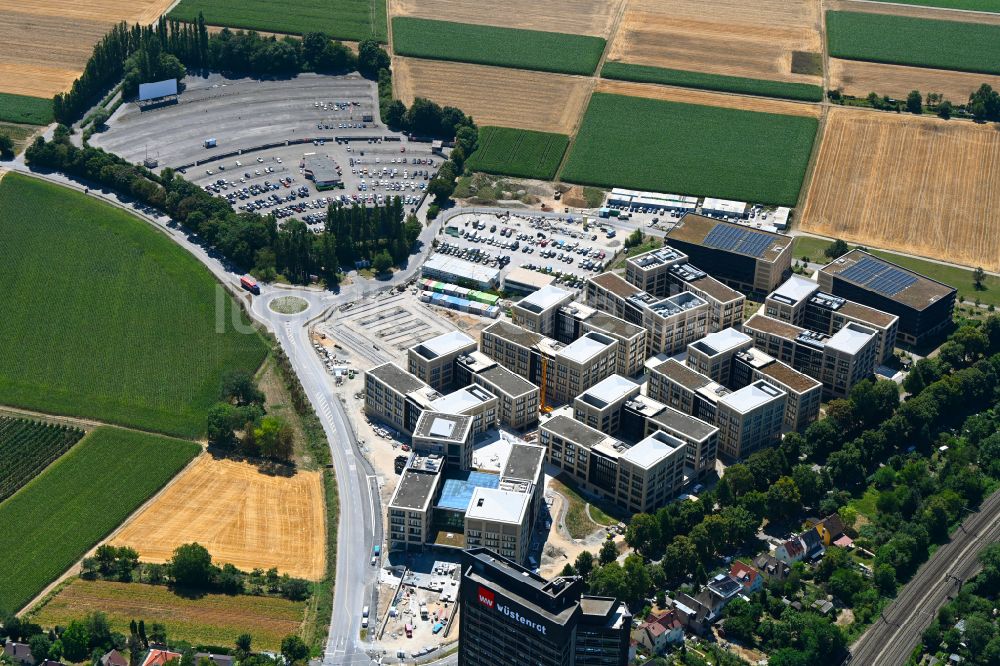 Luftbild Kornwestheim - Neubau - Baustelle auf dem Werksgelände des Wüstenrot-Campus der Wüstenrot & Württembergische AG in Kornwestheim im Bundesland Baden-Württemberg, Deutschland