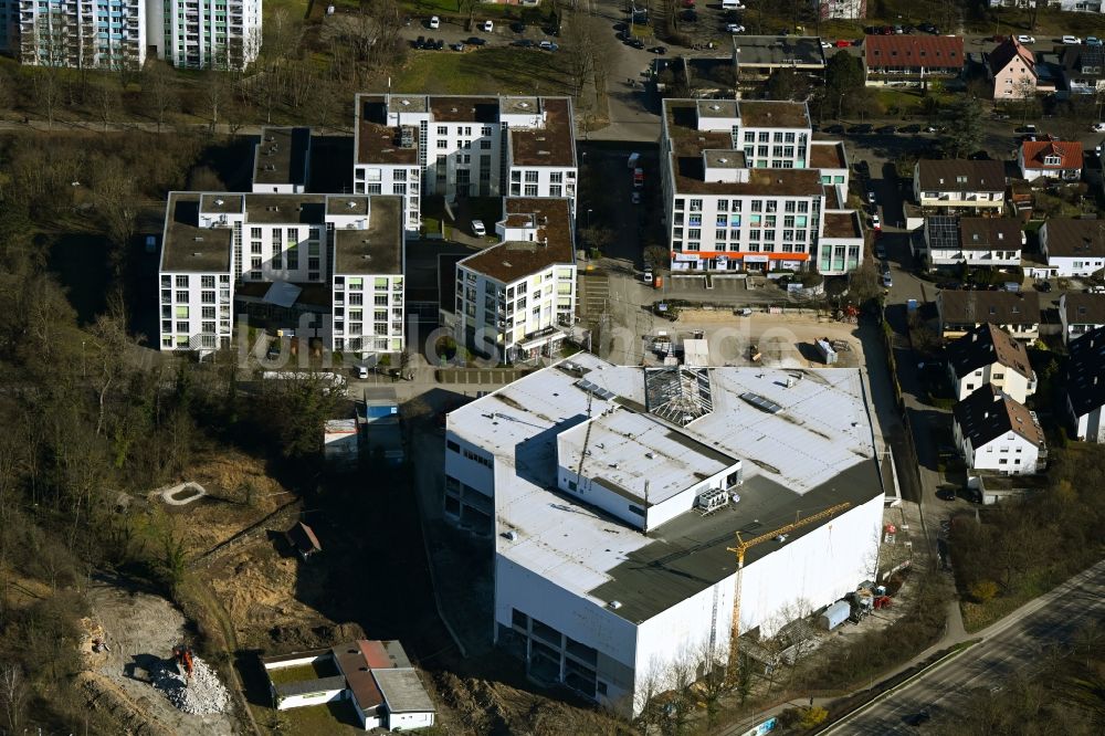 Luftbild Ludwigsburg - Neubau- Baustelle zur Sanierung und Erweiterung des Einrichtungshaus - Möbelmarkt XXXLutz an der Monreposstraße in Ludwigsburg im Bundesland Baden-Württemberg, Deutschland
