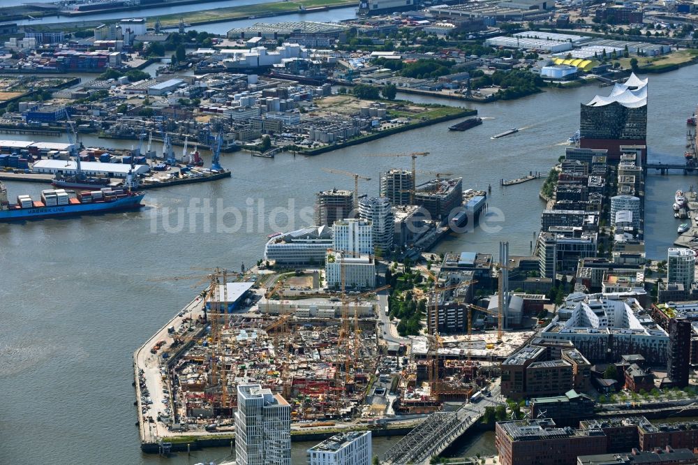 Luftbild Hamburg - Neubau Überseequartier am Chicagokai in der Hafencity in Hamburg, Deutschland