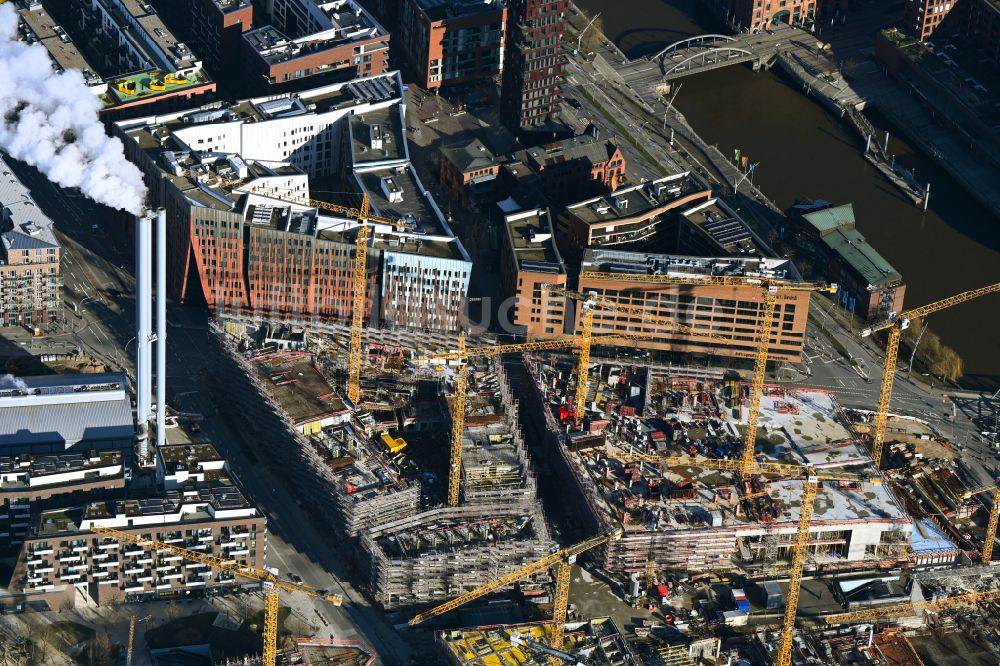 Luftaufnahme Hamburg - Neubau Überseequartier am Chicagokai in der Hafencity in Hamburg, Deutschland