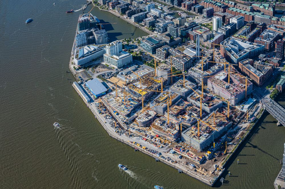 Luftbild Hamburg - Neubau Überseequartier am Chicagokai in der Hafencity in Hamburg, Deutschland