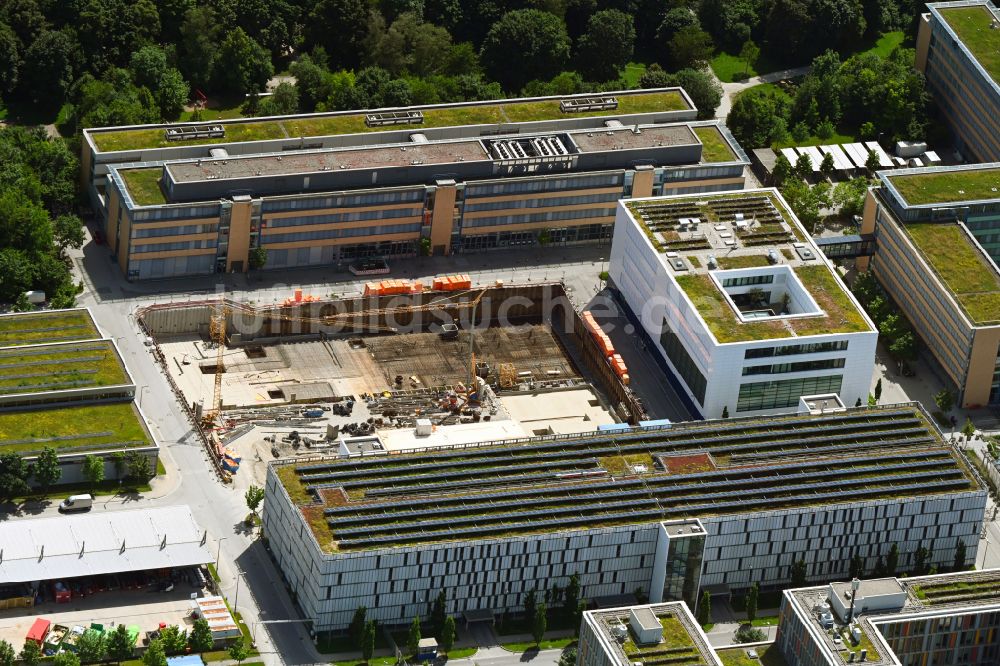 Luftaufnahme München - Neubau Betriebshof Kfz-Werkstatt und SWM Ausbildungszentrum in München im Bundesland Bayern, Deutschland