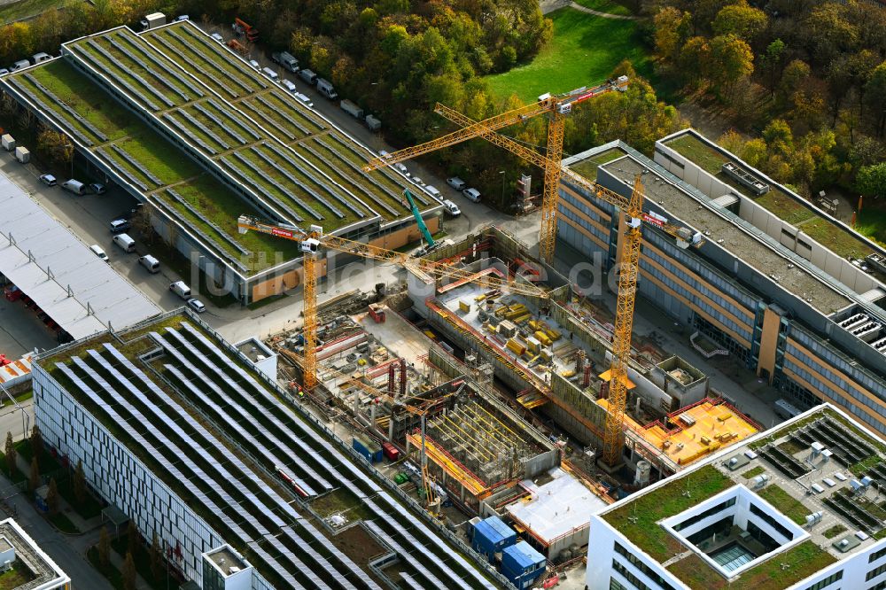 München von oben - Neubau Betriebshof Kfz-Werkstatt und SWM Ausbildungszentrum in München im Bundesland Bayern, Deutschland