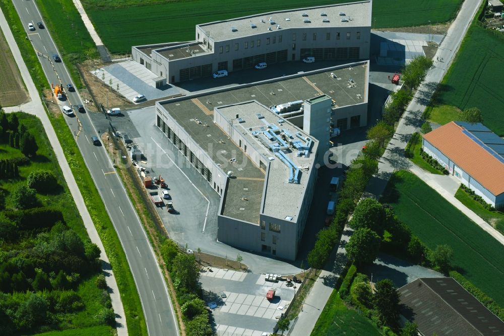 Luftbild Eschborn - Neubau des Betriebshofes der Feuerwehr in Eschborn im Bundesland Hessen, Deutschland