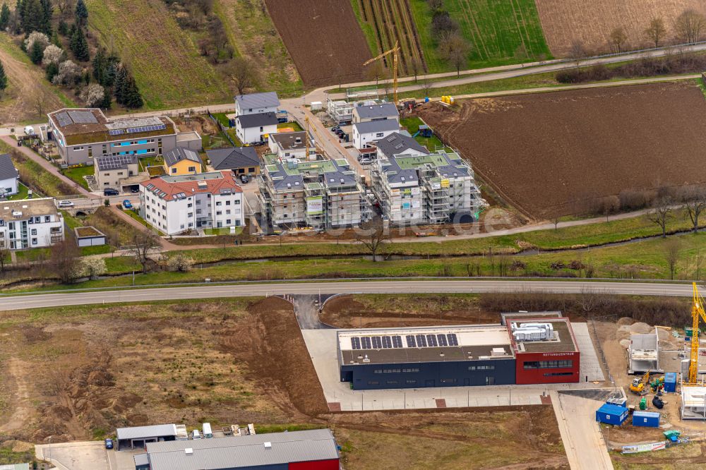 Ettenheim von oben - Neubau des Betriebshofes der Feuerwehr in Ettenheim im Bundesland Baden-Württemberg, Deutschland