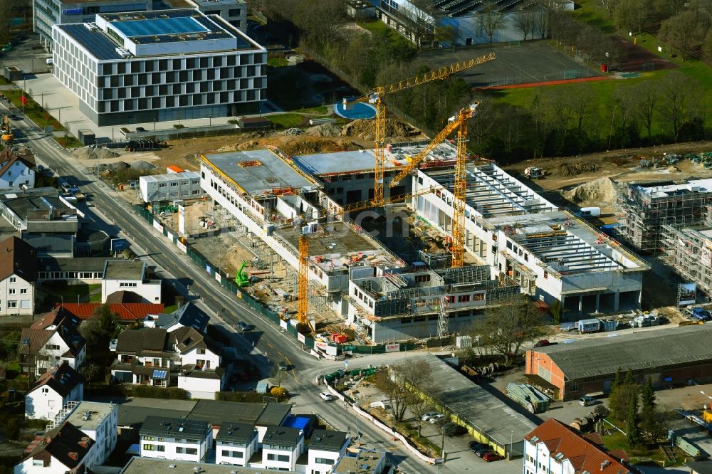 Luftaufnahme Stuttgart - Neubau des Betriebshofes der Feuerwehr im Ortsteil Möhringen in Stuttgart im Bundesland Baden-Württemberg, Deutschland
