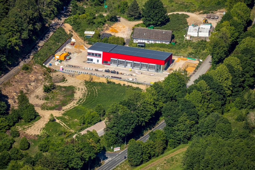 Sprockhövel von oben - Neubau des Betriebshofes der Feuerwehr in Sprockhövel im Bundesland Nordrhein-Westfalen, Deutschland