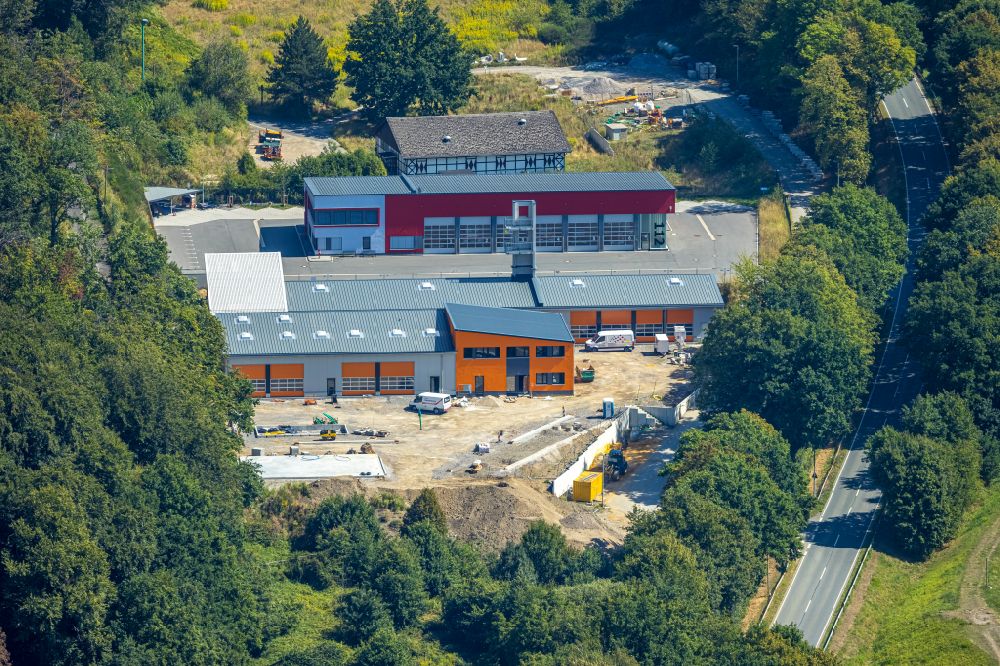 Sprockhövel aus der Vogelperspektive: Neubau des Betriebshofes der Feuerwehr in Sprockhövel im Bundesland Nordrhein-Westfalen, Deutschland