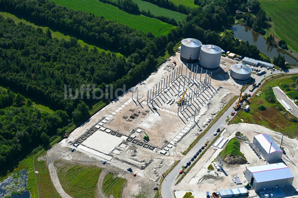 Luftaufnahme Sedelsberg - Neubau Biogasspeicher- Behälter im Biogaspark in Sedelsberg im Bundesland Niedersachsen, Deutschland