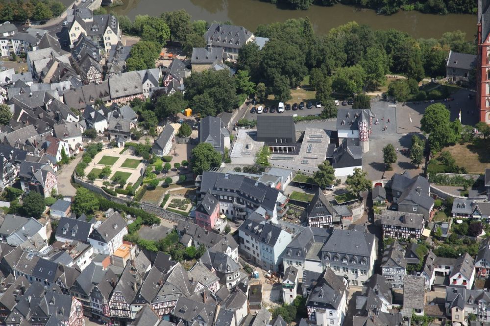 Luftaufnahme Limburg an der Lahn - Neubau der bischöflichen Residenz am Limburger Dom in Limburg im Bundesland Hessen