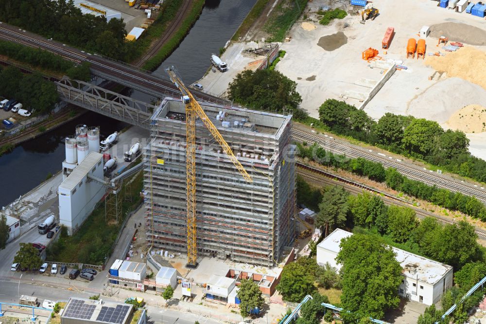 Berlin aus der Vogelperspektive: Neubau eines Büro- und Geschäfts- Hochhaus N9 Hohe Neun in Berlin, Deutschland