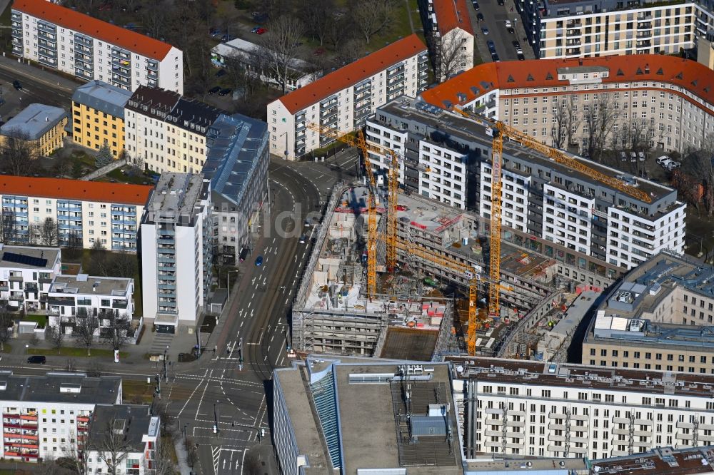 Luftbild Dresden - Neubau eines Büro- und Geschäftshauses der Annenhöfe im Ortsteil Wilsdruffer Vorstadt in Dresden im Bundesland Sachsen, Deutschland