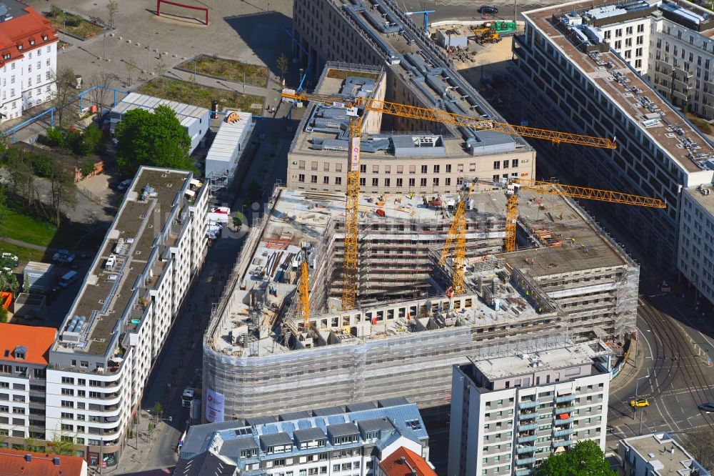 Luftbild Dresden - Neubau eines Büro- und Geschäftshauses der Annenhöfe im Ortsteil Wilsdruffer Vorstadt in Dresden im Bundesland Sachsen, Deutschland