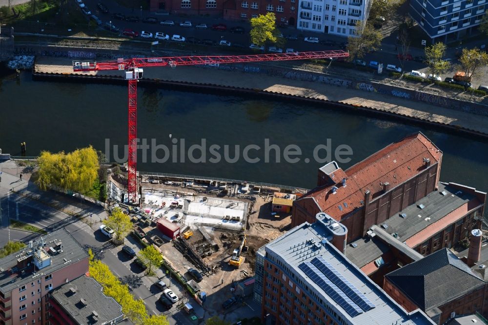Luftbild Berlin - Neubau eines Büro- und Geschäftshauses The Benjamin im Ortsteil Charlottenburg in Berlin, Deutschland