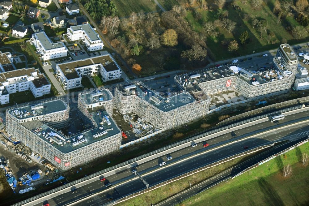 Luftbild Berlin - Neubau eines Büro- und Geschäftshauses Brain Box Berlin in Berlin-Adlershof, Deutschland