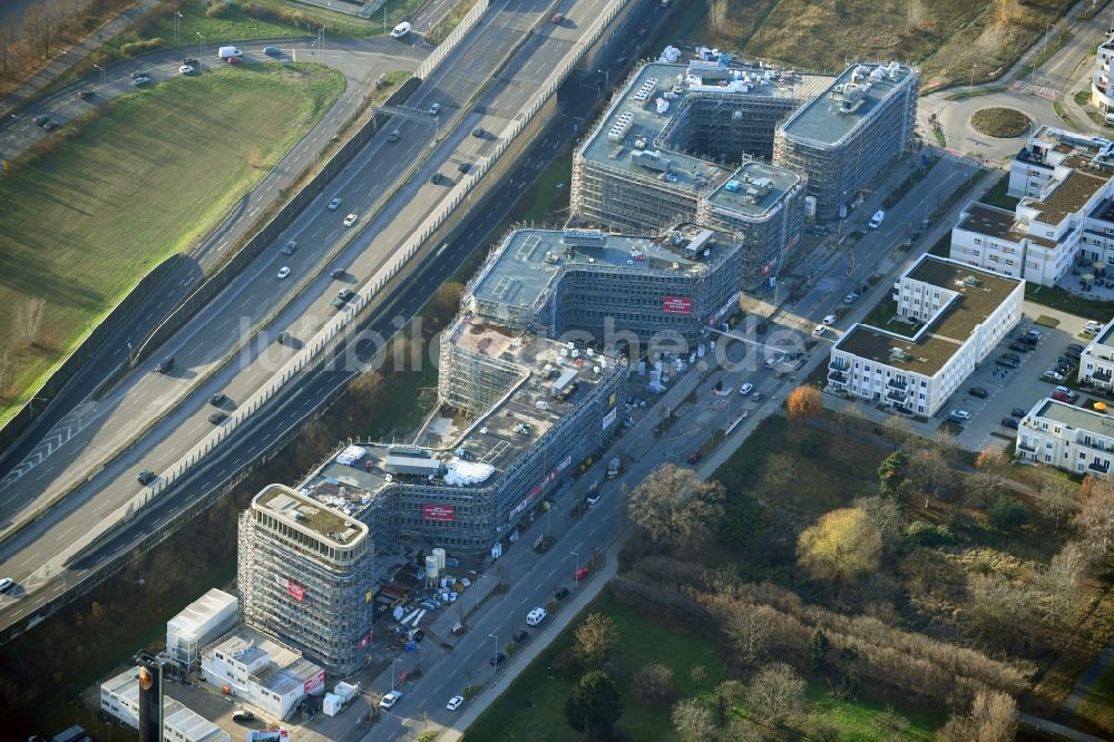 Luftaufnahme Berlin - Neubau eines Büro- und Geschäftshauses Brain Box Berlin in Berlin-Adlershof, Deutschland