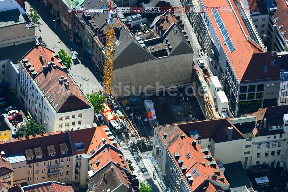 Nürnberg aus der Vogelperspektive: Neubau eines Büro- und Geschäftshauses in Breite Gasse in Nürnberg im Bundesland Bayern, Deutschland