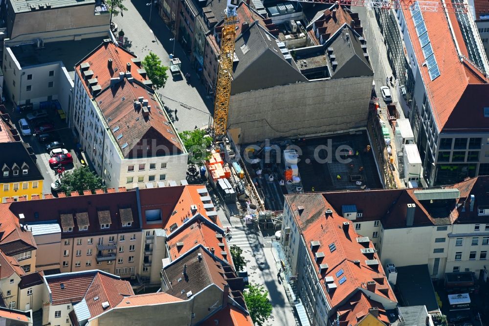 Luftbild Nürnberg - Neubau eines Büro- und Geschäftshauses in Breite Gasse in Nürnberg im Bundesland Bayern, Deutschland