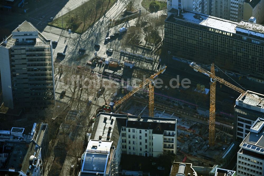 Berlin von oben - Neubau eines Büro- und Geschäftshauses des Bundesvorstandes des Gewerkschaftsbund DGB im Ortsteil Schöneberg in Berlin, Deutschland