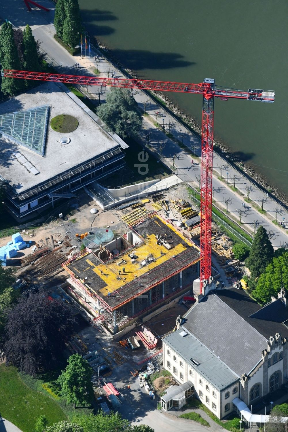 Luftbild Bonn - Neubau des Büro- und Geschäftshauses UN-Campus Bonn in Bonn im Bundesland Nordrhein-Westfalen, Deutschland