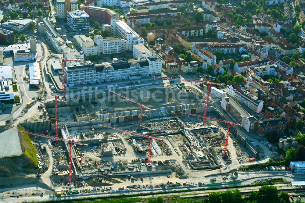 Luftaufnahme Jena - Neubau eines Büro- und Geschäftshauses der Carl Zeiss AG in Jena im Bundesland Thüringen, Deutschland