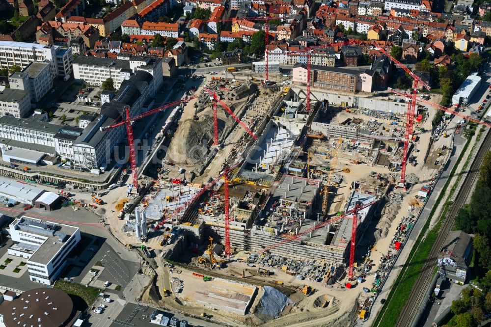 Luftaufnahme Jena - Neubau eines Büro- und Geschäftshauses der Carl Zeiss AG in Jena im Bundesland Thüringen, Deutschland