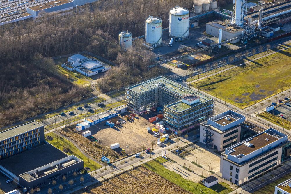 Luftaufnahme Dortmund - Neubau eines Büro- und Geschäftshauses in Dortmund im Bundesland Nordrhein-Westfalen, Deutschland