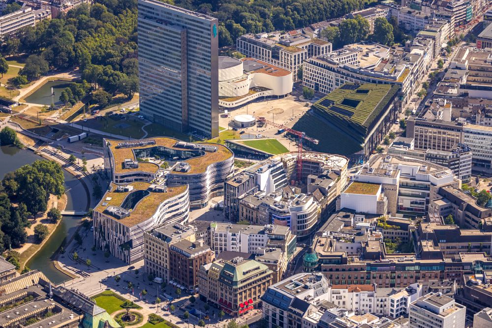 Luftaufnahme Düsseldorf - Neubau eines Büro- und Geschäftshauses in Düsseldorf im Bundesland Nordrhein-Westfalen, Deutschland