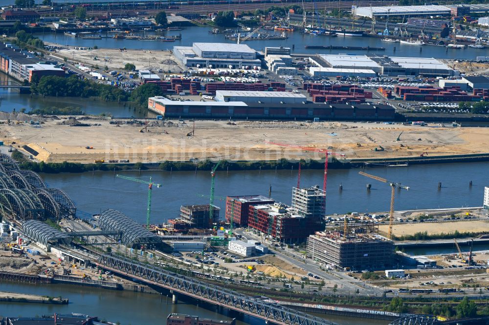 Luftbild Hamburg - Neubau eines Büro- und Geschäftshauses EDGE ElbSide im Elbbrückenquartier in Hamburg, Deutschland