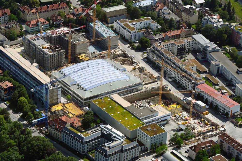 Luftaufnahme München - Neubau eines Büro- und Geschäftshauses FABRIK office in München im Bundesland Bayern, Deutschland