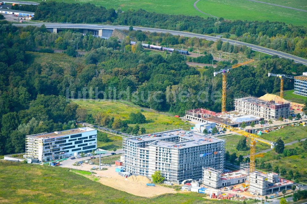 Luftaufnahme Schönefeld - Neubau eines Büro- und Geschäftshauses FLEXGATE in Schönefeld im Bundesland Brandenburg, Deutschland