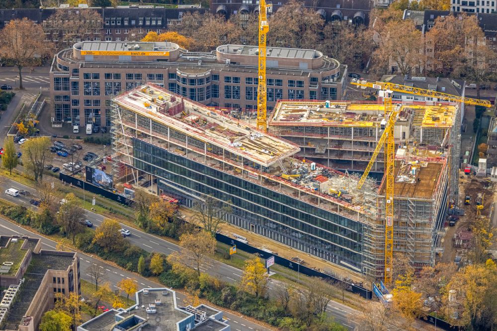Luftbild Düsseldorf - Neubau eines Büro- und Geschäftshauses KAP1 in Düsseldorf im Bundesland Nordrhein-Westfalen, Deutschland