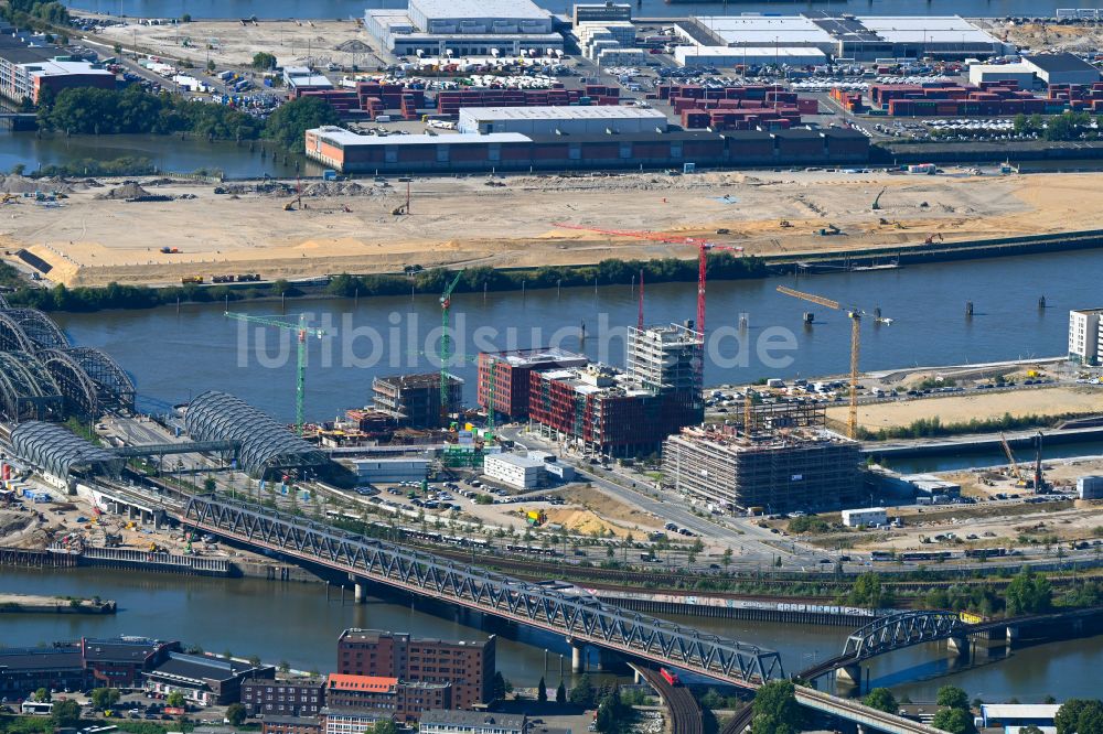 Luftbild Hamburg - Neubau eines Büro- und Geschäftshauses an der Kirchenpauerstraße - Zweibrückenstraße in Hamburg, Deutschland