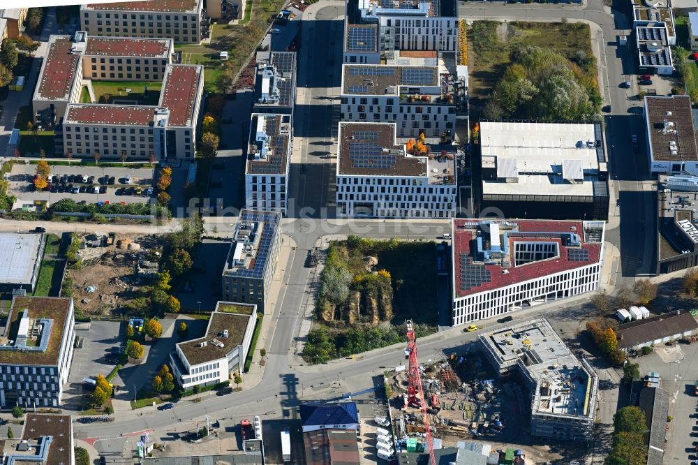 Luftaufnahme Mannheim - Neubau eines Büro- und Geschäftshauses am Konrad-Zuse-Ring Ecke Harrlachweg in Mannheim im Bundesland Baden-Württemberg, Deutschland