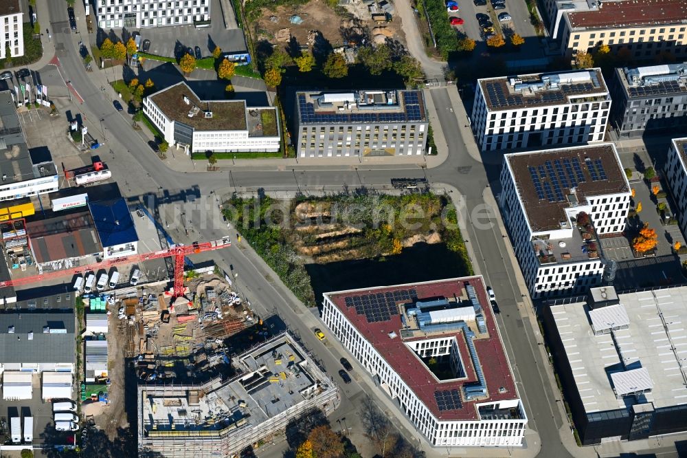 Luftbild Mannheim - Neubau eines Büro- und Geschäftshauses am Konrad-Zuse-Ring Ecke Harrlachweg in Mannheim im Bundesland Baden-Württemberg, Deutschland