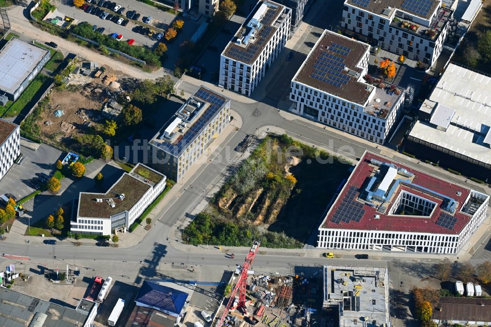 Luftbild Mannheim - Neubau eines Büro- und Geschäftshauses am Konrad-Zuse-Ring Ecke Harrlachweg in Mannheim im Bundesland Baden-Württemberg, Deutschland