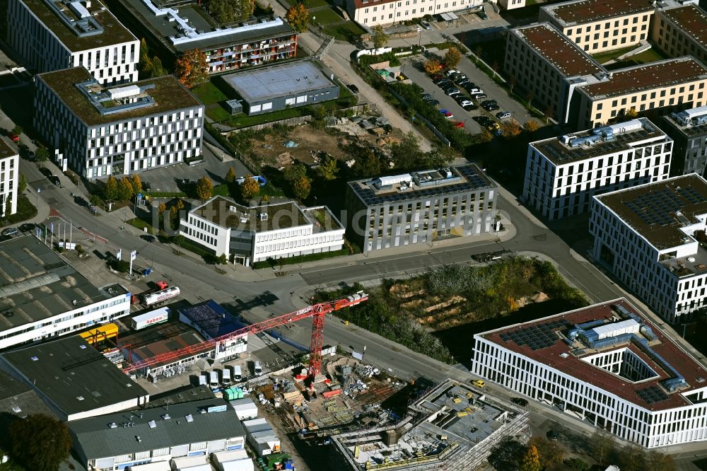 Luftaufnahme Mannheim - Neubau eines Büro- und Geschäftshauses am Konrad-Zuse-Ring Ecke Harrlachweg in Mannheim im Bundesland Baden-Württemberg, Deutschland