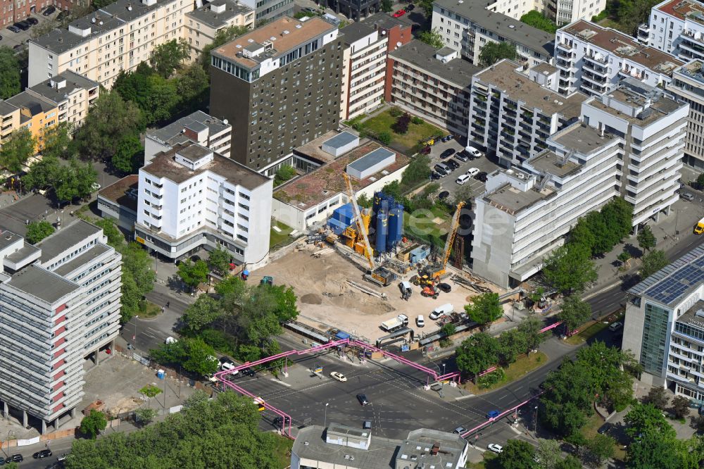 Berlin von oben - Neubau eines Büro- und Geschäftshauses an der Kurfürstenstraße in Berlin, Deutschland