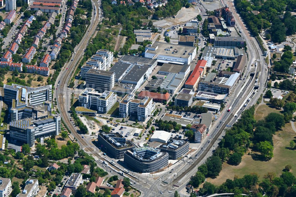 Stuttgart von oben - Neubau eines Büro- und Geschäftshauses Leo - Business Campus Stuttgart in Stuttgart im Bundesland Baden-Württemberg, Deutschland