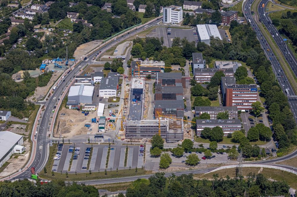 Luftbild Essen - Neubau eines Büro- und Geschäftshauses der TÜV NORD AG Am Technologiepark im Ortsteil Frillendorf in Essen im Bundesland Nordrhein-Westfalen, Deutschland