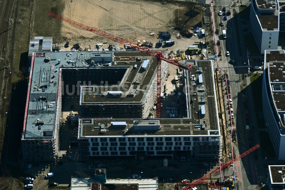 Luftaufnahme Berlin - Neubau eines Büro- und Geschäftshauses Office Lab Campus Adlershof in Berlin, Deutschland