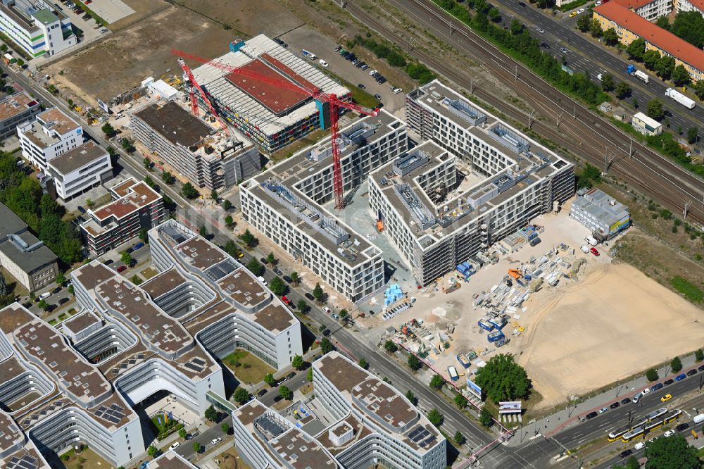 Luftbild Berlin - Neubau eines Büro- und Geschäftshauses Office Lab Campus Adlershof in Berlin, Deutschland