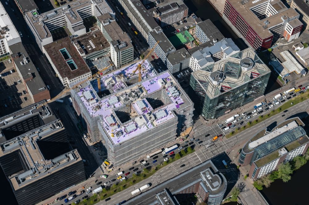 Luftbild Hamburg - Neubau eines Büro- und Geschäftshauses der Olympus Campus in Hamburg, Deutschland