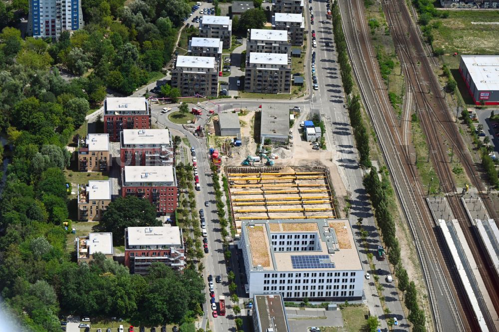 Luftbild Potsdam - Neubau eines Büro- und Geschäftshauses in Potsdam im Bundesland Brandenburg, Deutschland