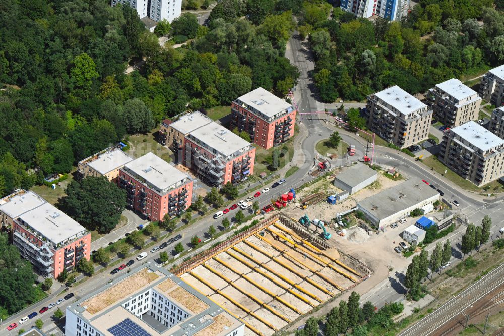 Luftbild Potsdam - Neubau eines Büro- und Geschäftshauses in Potsdam im Bundesland Brandenburg, Deutschland