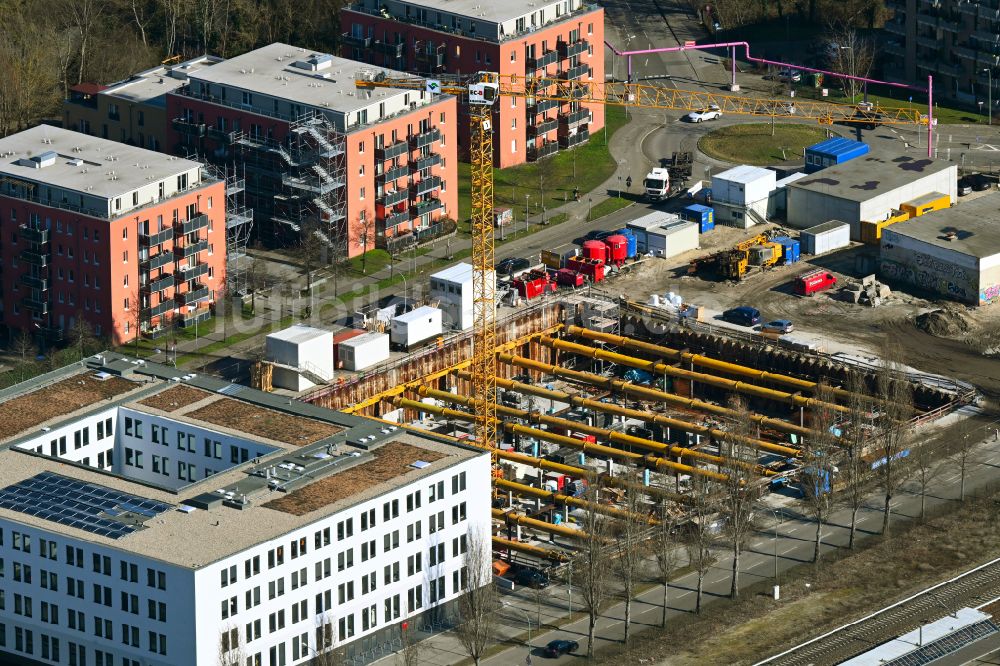 Luftaufnahme Potsdam - Neubau eines Büro- und Geschäftshauses in Potsdam im Bundesland Brandenburg, Deutschland